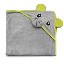Load image into Gallery viewer, BebeZar - Bamboo Hooded Towel And Washcloth Set - Elephant