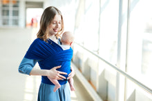 Load image into Gallery viewer, Baby Wrap Carrier by BebeZar Wrap - for Babies from Birth to 35 lbs or About 18 Months - Blue
