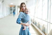Load image into Gallery viewer, Baby Wrap Carrier by BebeZar Wrap - for Babies from Birth to 35 lbs or About 18 Months - Light Grey