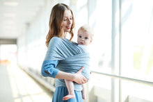 Load image into Gallery viewer, Baby Wrap Carrier by BebeZar Wrap - for Babies from Birth to 35 lbs or About 18 Months - Light Grey