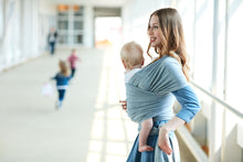 Load image into Gallery viewer, Baby Wrap Carrier by BebeZar Wrap - for Babies from Birth to 35 lbs or About 18 Months - Light Grey