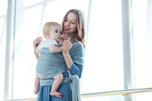 Load image into Gallery viewer, Baby Wrap Carrier by BebeZar Wrap - for Babies from Birth to 35 lbs or About 18 Months - Light Grey