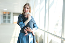 Load image into Gallery viewer, Baby Wrap Carrier by BebeZar Wrap - for Babies from Birth to 35 lbs or About 18 Months - Dark Grey