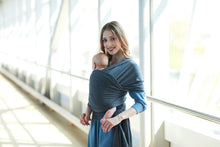 Load image into Gallery viewer, Baby Wrap Carrier by BebeZar Wrap - for Babies from Birth to 35 lbs or About 18 Months - Dark Grey