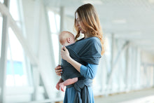 Load image into Gallery viewer, Baby Wrap Carrier by BebeZar Wrap - for Babies from Birth to 35 lbs or About 18 Months - Dark Grey