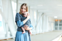 Load image into Gallery viewer, Baby Wrap Carrier by BebeZar Wrap - for Babies from Birth to 35 lbs or About 18 Months - Dark Grey