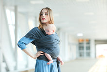 Load image into Gallery viewer, Baby Wrap Carrier by BebeZar Wrap - for Babies from Birth to 35 lbs or About 18 Months - Dark Grey