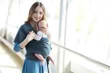 Load image into Gallery viewer, Baby Wrap Carrier by BebeZar Wrap - for Babies from Birth to 35 lbs or About 18 Months - Dark Grey