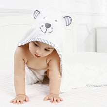 Load image into Gallery viewer, BebeZar 100% Bamboo Hooded Towel And Washcloth Set - Gray