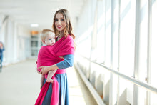 Load image into Gallery viewer, Baby Wrap Carrier by BebeZar Wrap - for Babies from Birth to 35 lbs or About 18 Months - Red