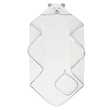 Load image into Gallery viewer, BebeZar 100% Bamboo Hooded Towel And Washcloth Set - Gray