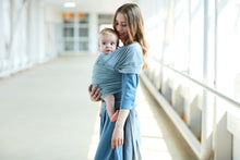 Load image into Gallery viewer, Baby Wrap Carrier by BebeZar Wrap - for Babies from Birth to 35 lbs or About 18 Months - Light Grey
