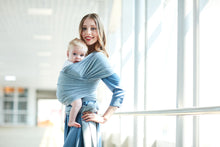 Load image into Gallery viewer, Baby Wrap Carrier by BebeZar Wrap - for Babies from Birth to 35 lbs or About 18 Months - Light Grey
