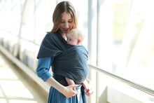 Load image into Gallery viewer, Baby Wrap Carrier by BebeZar Wrap - for Babies from Birth to 35 lbs or About 18 Months - Dark Grey
