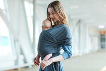 Load image into Gallery viewer, Baby Wrap Carrier by BebeZar Wrap - for Babies from Birth to 35 lbs or About 18 Months - Dark Grey
