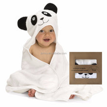 Load image into Gallery viewer, BebeZar  Bamboo  Hooded Towel And Washcloth Set - Panda
