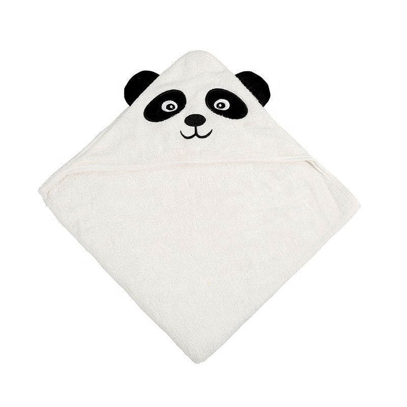 BebeZar  Bamboo  Hooded Towel And Washcloth Set - Panda