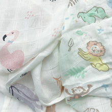 Load image into Gallery viewer, BebeZar 100% Bamboo Muslin Swaddle Blanket - 2 Packs 120x120 cm Square Nursery Swaddle Blanket - NEW IN CANADA
