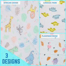 Load image into Gallery viewer, BebeZar 100% Bamboo Muslin Swaddle Blanket - 3 Packs 120x120 cm Square Nursery Swaddle Blanket - NEW IN CANADA
